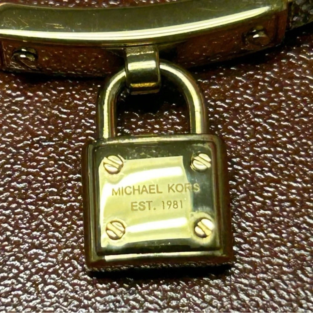 Michael Kors Gold Tone‎ Pave Crystal Pad Lock Bracelet